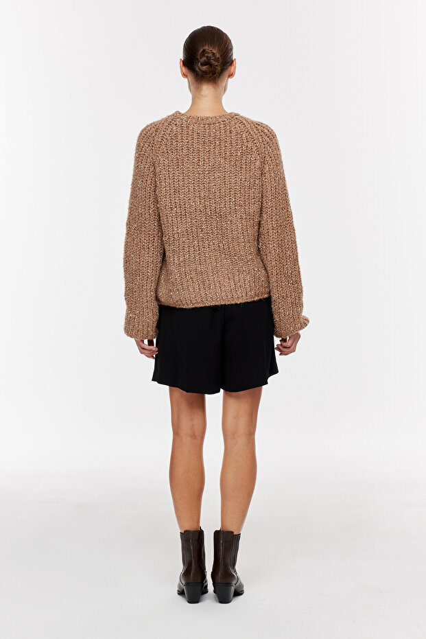 Kalın Örgülü Triko Kazak - 6