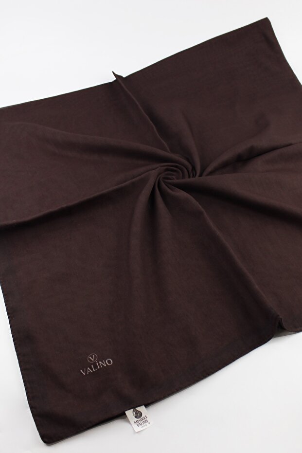120X120 Solid Color Cotton Scarf - Bitter Brown