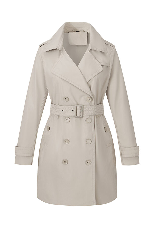 Notch Lapel Midi Belted Coat