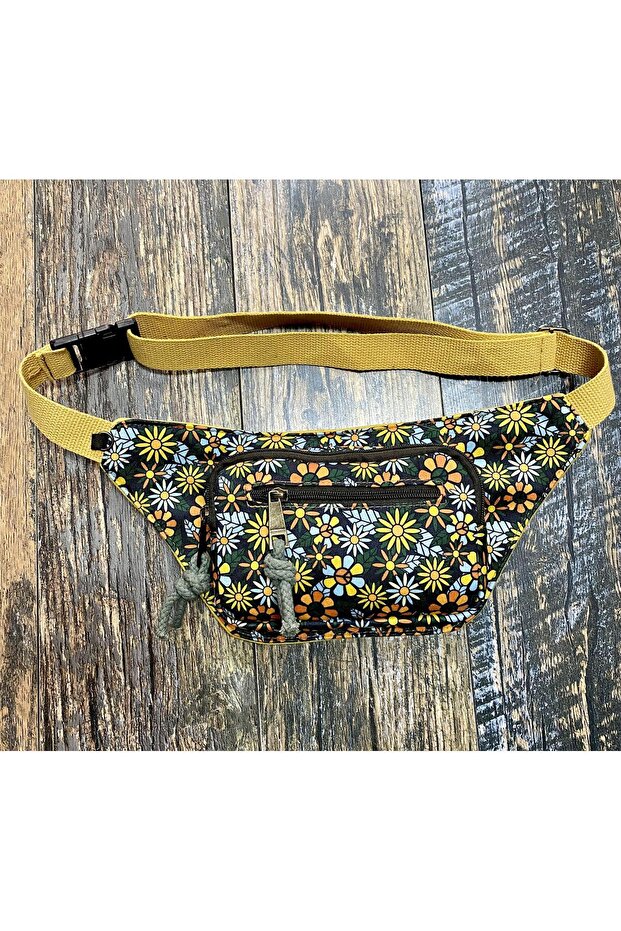 Retro Patterned Bohemian Ethnic Authentic Shoulder and Waist Bag for Daily Travel Use
