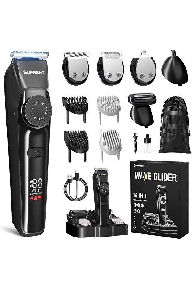 Beard Trimmer for Men - Waterproof Cordless Grooming Kit, 40 Lengths, 3.5H Run Time
