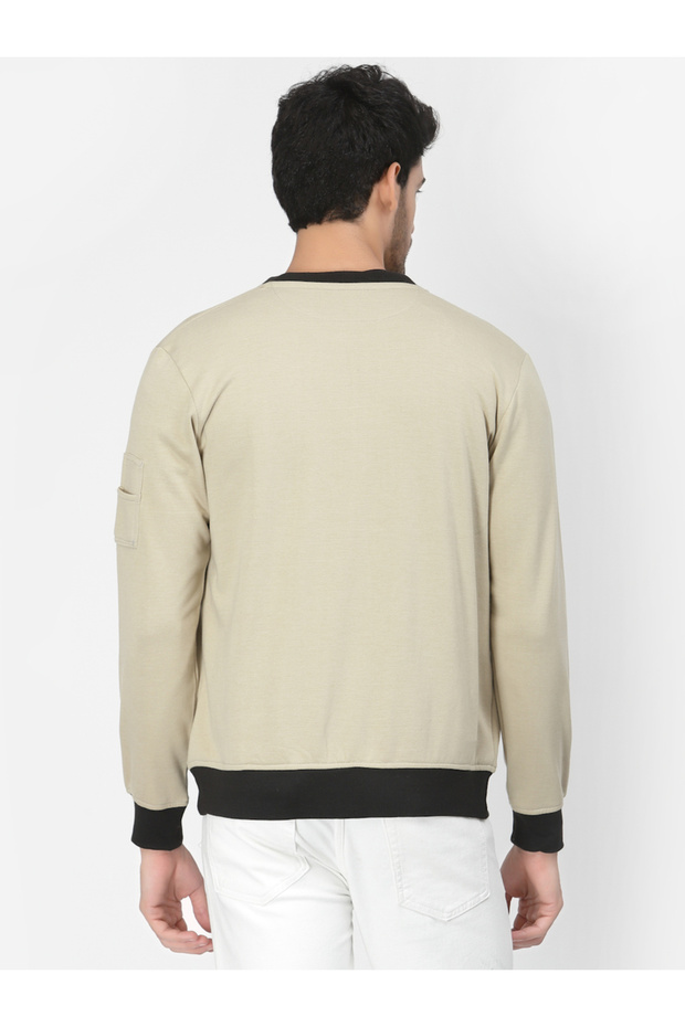 Men Beige Regular Fit Contrast Trim Jacket - 5