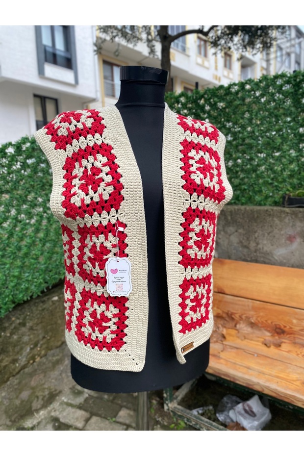 motifli örme yelek - 2