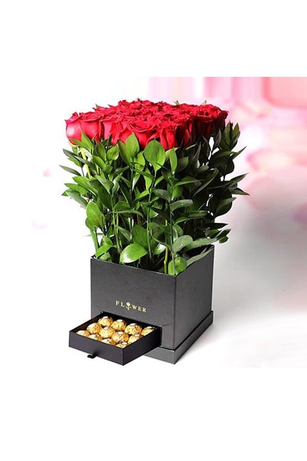 Tall Red Roses Drawer Box