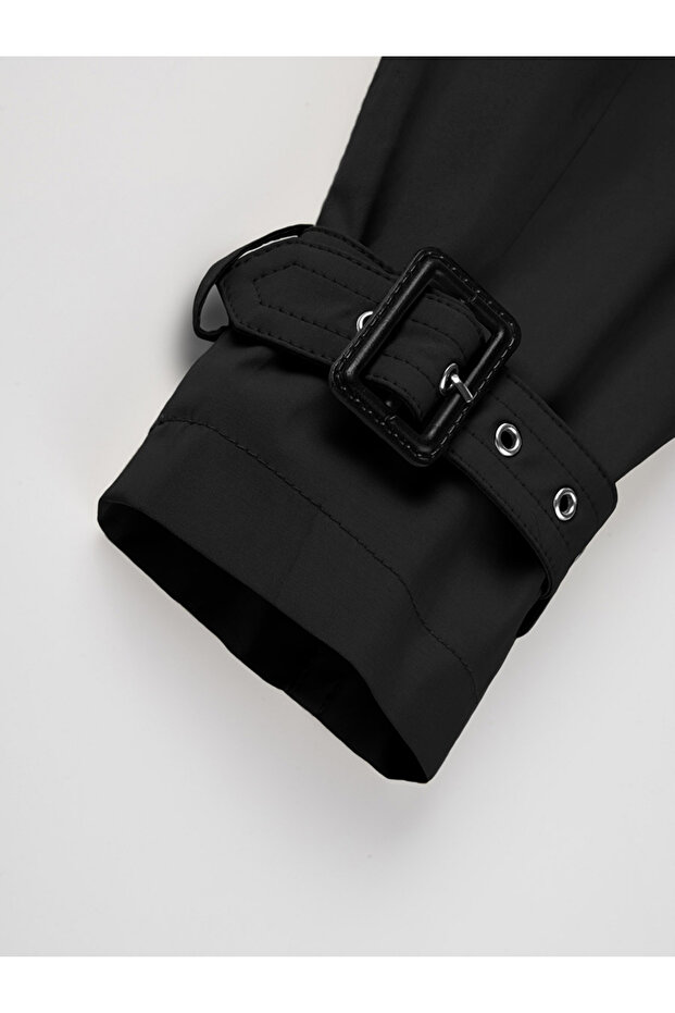 جاكيت نسائي سادة بحزام وأزرار أمامية - 5