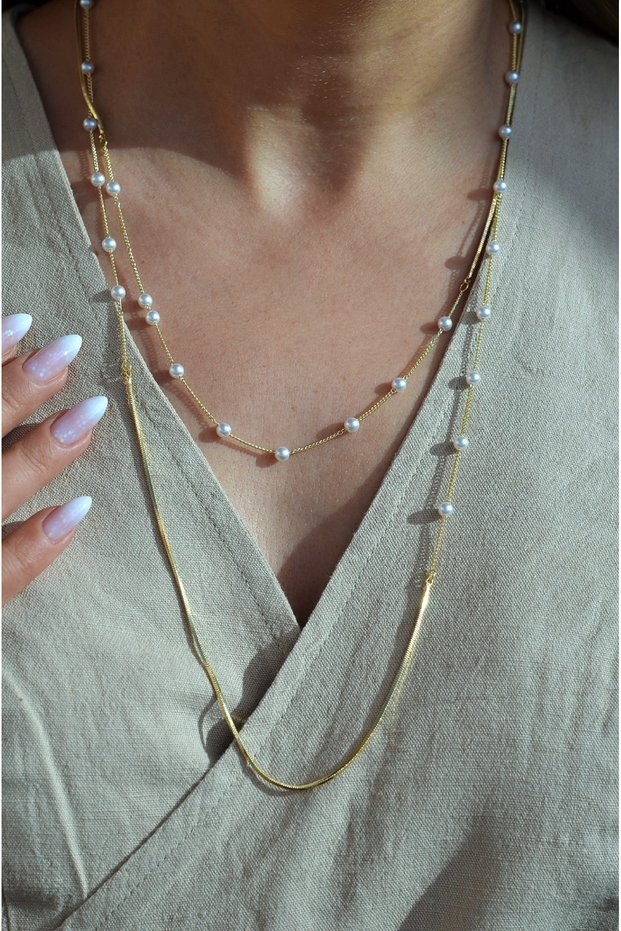 Asymmetrical Long Pearl Multi-Purpose Necklace – 125 cm