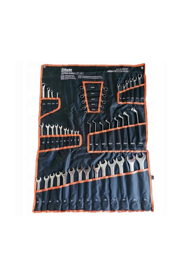 Press Kit Set 47 Semi-open Curved Combination Ring Wrenches