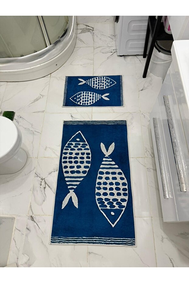 سجادة حمام مطبوعة رقمية بنمط السمكة - 2