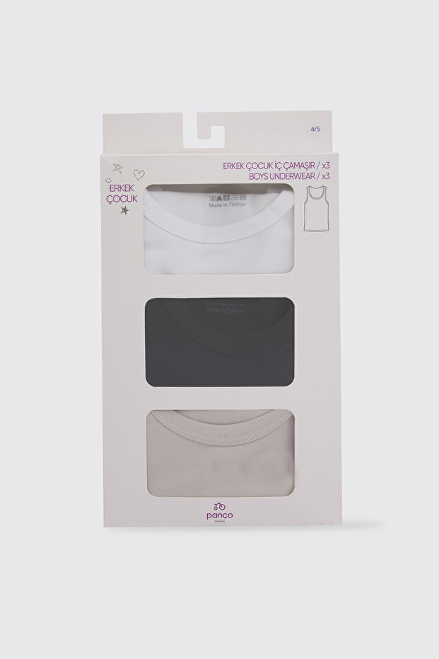 Boy's Thick Strap 3-Piece Undershirt - 3