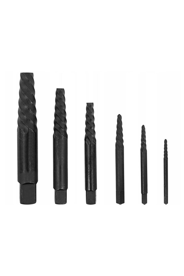 Complete kit for extracting broken screws, reverse thread extractor drills, - 7
