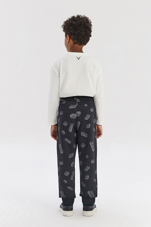 Boy Patterned Tracksuit Bottom - 3