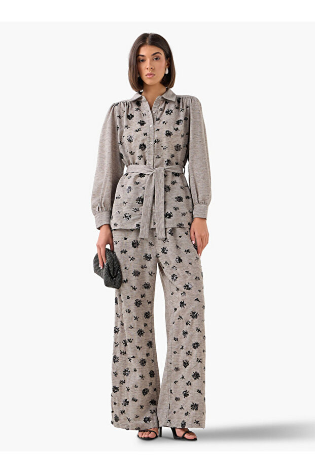 قميص بحزام مع ترتر - 2