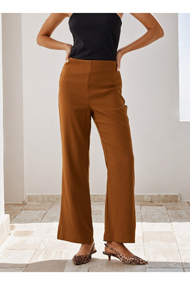 بنطلون واسع الأرجل مع سحاب للإغلاق - 1