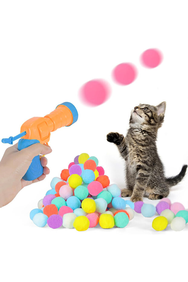 Plush ball throwing interactive cat toy stress relief gun al4299