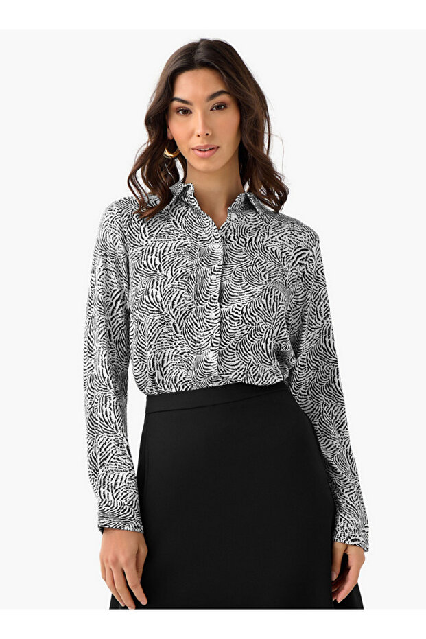 Regular Fit Viscose Shirt with Print