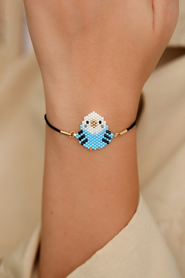 Ka-011 Miyuki Lovebird Bracelet - Handmade - Chubby Blue