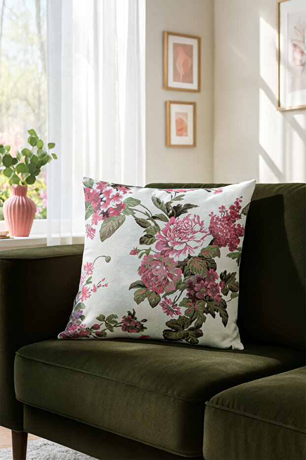 Duck Large Rose Throw Pillow Cover Powder V1 40X40