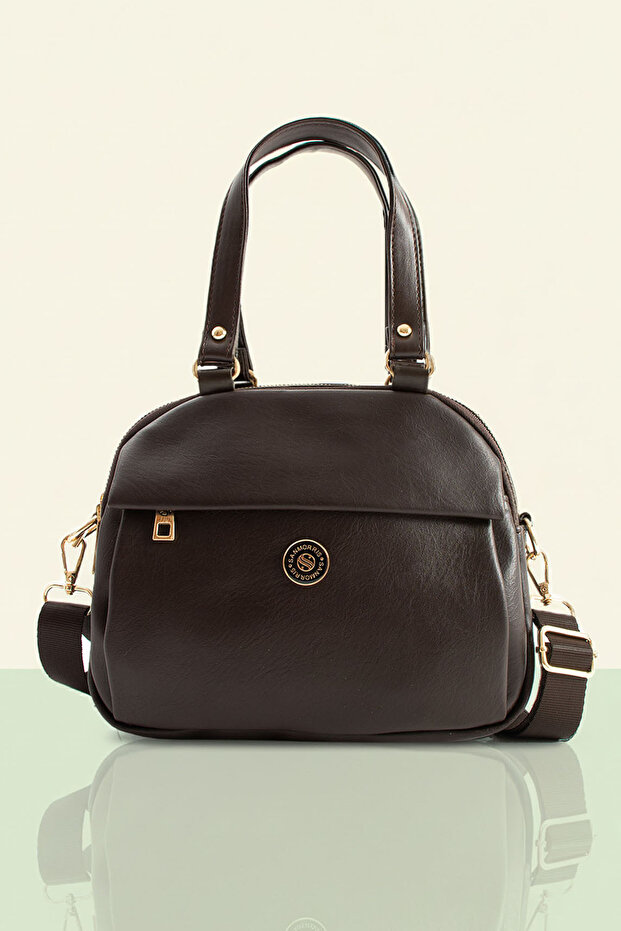 Women's 4-Compartment Adjustable Crossbody Soft Leather Shoulder and Hand Bag (25X21 cm)
