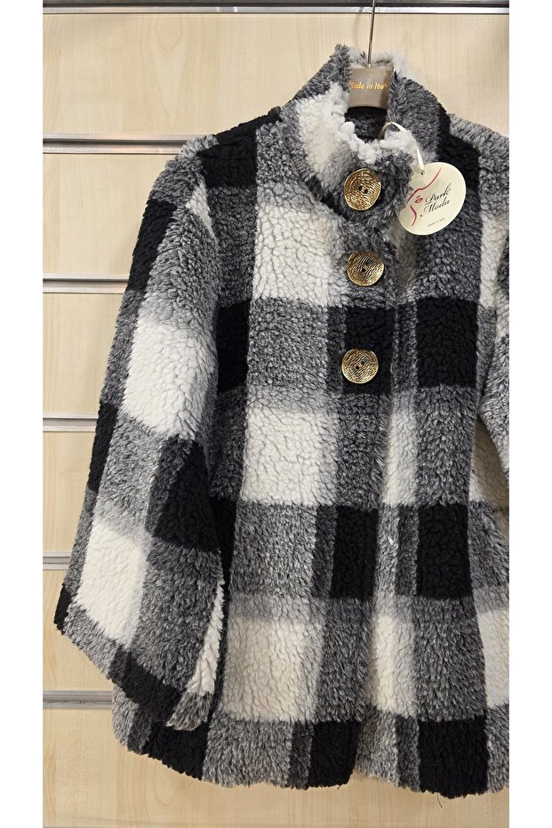 معطف من القطيفة بنمط منقوش - 2