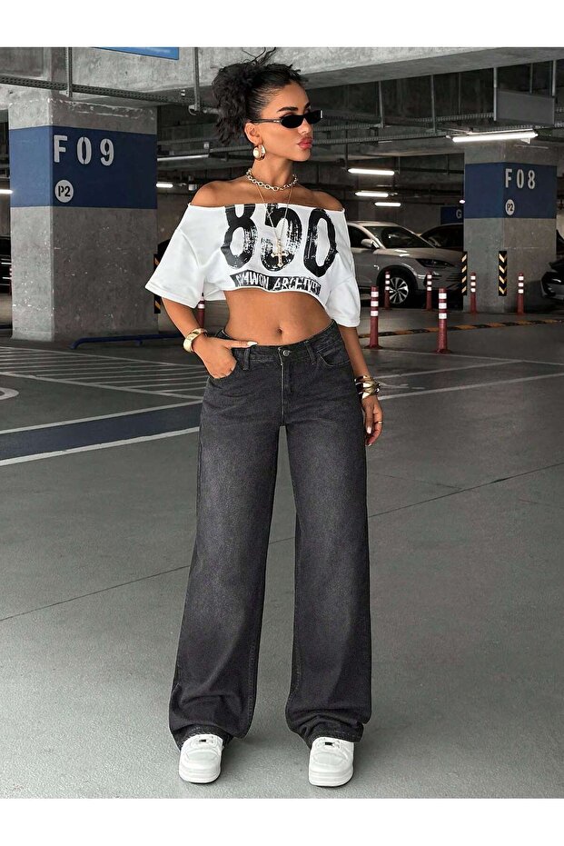 Dark Grey Wide-Leg Stylish Women's Pants
