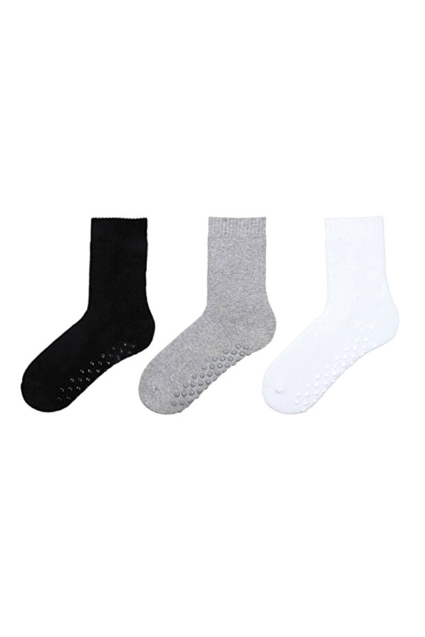 3-Piece Non-Slip Stitch-Free Cotton Towel Children's Socks