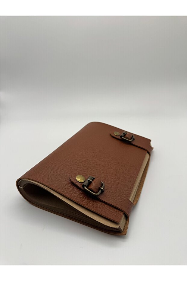 دفتر ملاحظات من الجلد الصناعي طراز تيج ميلك تان - 1