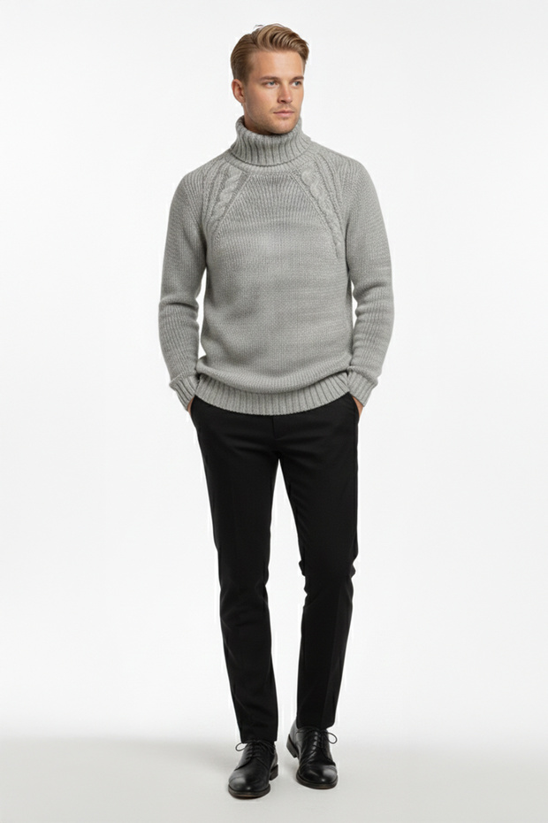 Erkek Balıkçı Yaka Kalın Kazak - 2