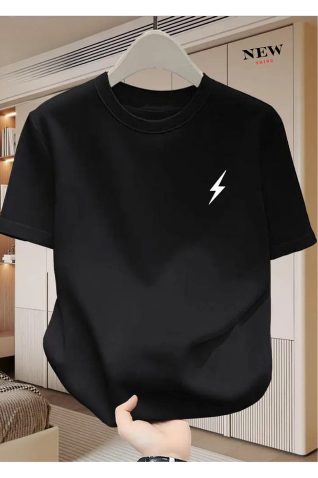 تي شيرت بطبعة Lightning Bolt مقاس كبير