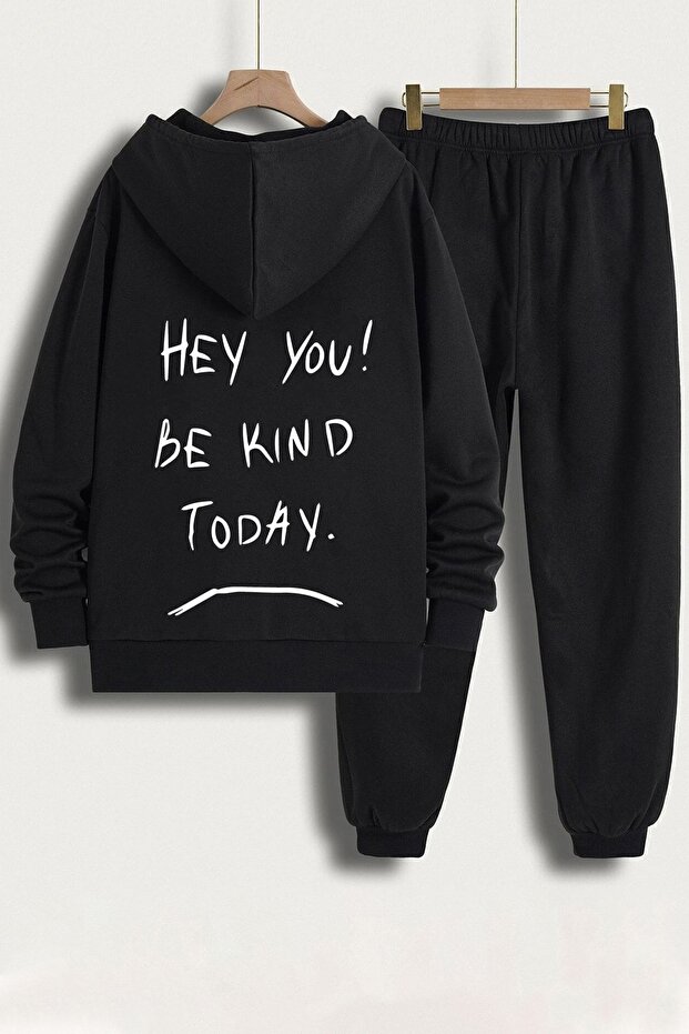 Unisex Hey you Printed Tracksuit Set