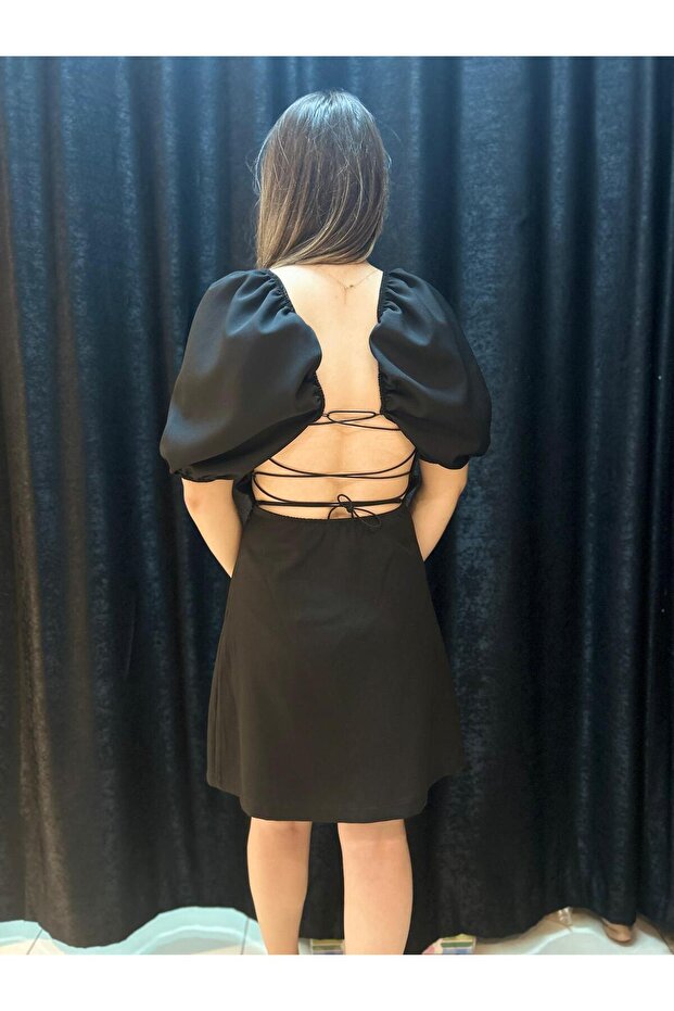 μαύρο μίνι φόρεμα - 3