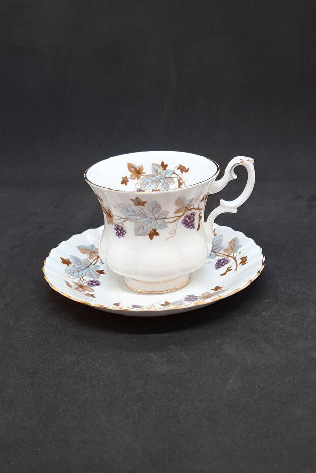 Lorraine Porcelain Double Coffee Cup and Saucer 2 Pieces 120 ml