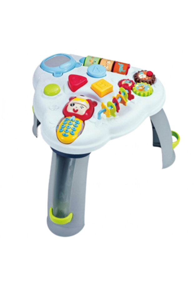 Interactive triangular educational table for children with telephone, sounds, lights - 2