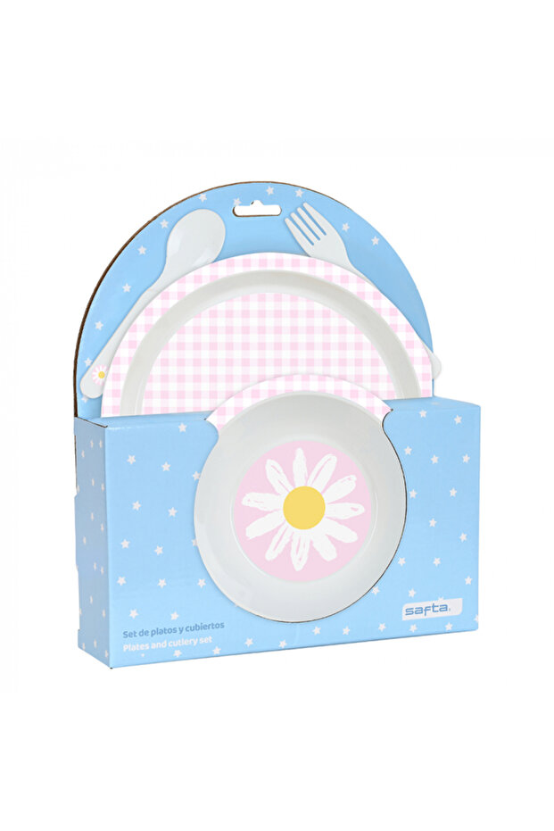 Plastic 4-piece breakfast set - Flower - 1