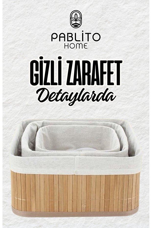 3LÜ BAMBU SEPET - 3