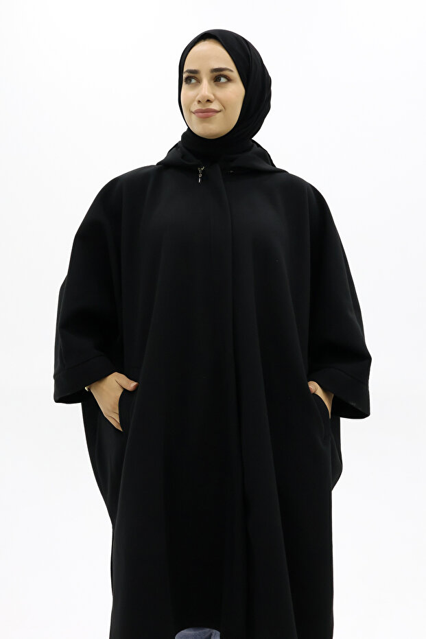 YARASA KOL CEPLİ FERMUARLI KAŞE PANÇO - 4