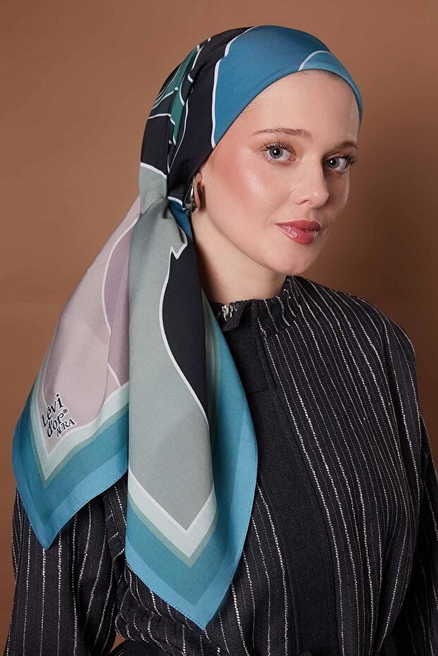 Turquoise Camouflage Pattern Aura Scarf