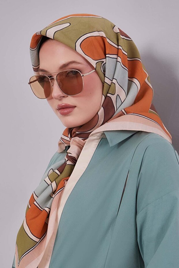 Somon Dalgalı Aura Eşarp - 1