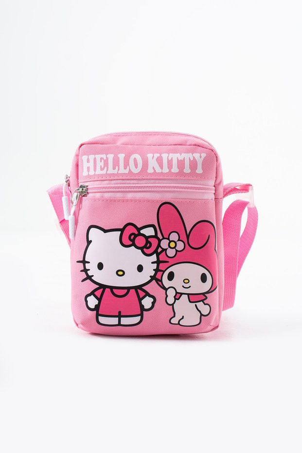 Hello Kitty Melody Children's Shoulder Bag – 3 Compartments – Waterproof Fabric (21×16×6 cm)