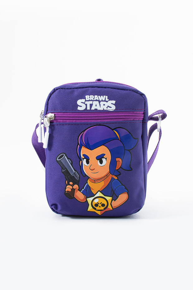 Brawl Stars Shelly Children's Shoulder Bag – 3 Compartments – Waterproof Fabric (21×16×6 cm)