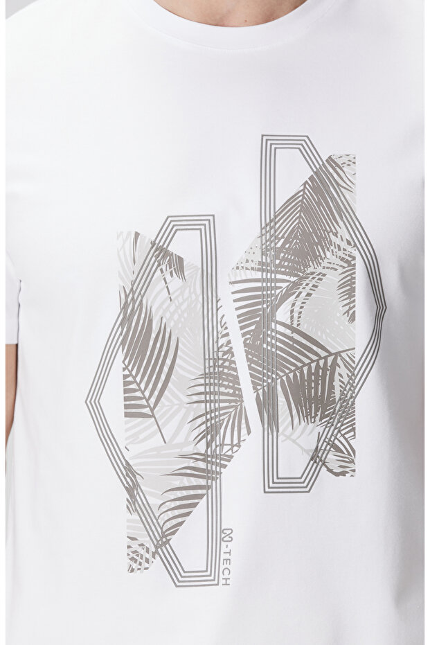 N-Tech Beyaz Baskılı T-shirt - 6