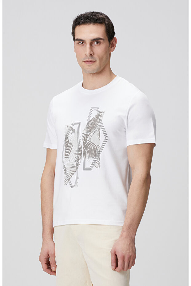 N-Tech Beyaz Baskılı T-shirt - 4