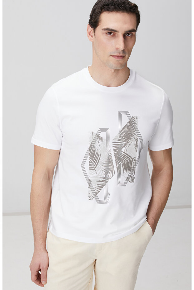 N-Tech Beyaz Baskılı T-shirt - 2