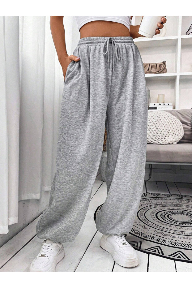 بنطال رياضي سادة برباط خصر مطاطي - 5