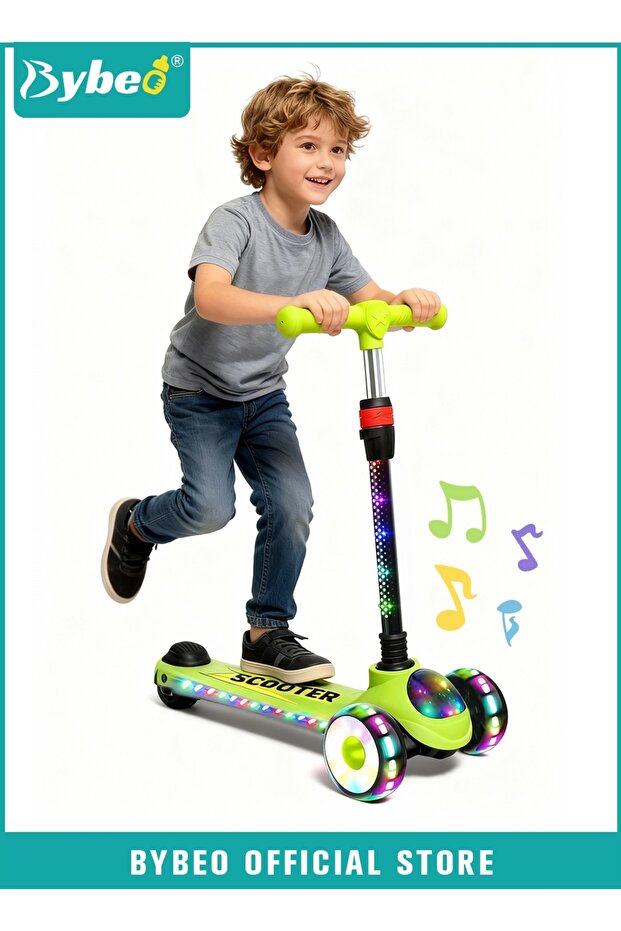 Kids Scooter, 3 Wheel Skate Scooter, Foldable Kids Kick Scooter, Runner Scooter with Adjustable Heig