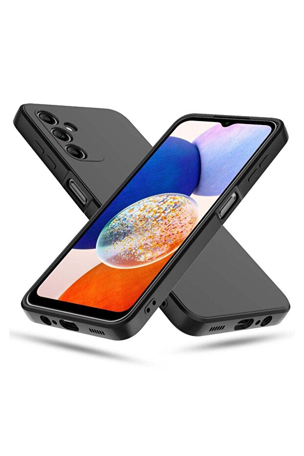 Galaxy A14 5G Soft Silicone Case - Shockproof Matte Back Cover with Inner Fabric Lining and