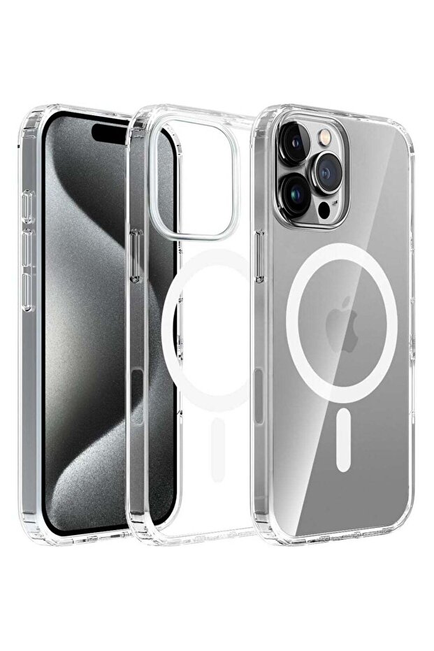 iPhone 16 Pro Max Clear Magnetic MagSafe Compatible Hybrid Protective Case