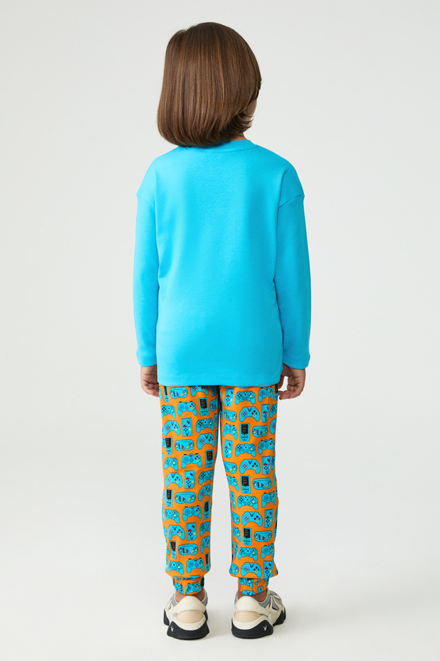 Boy Patterned Pyjama Suit - 4