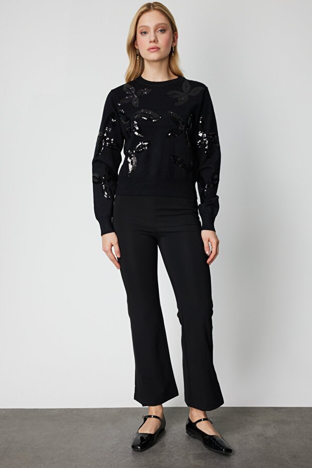 Pullu Desenli Triko Kazak - 4