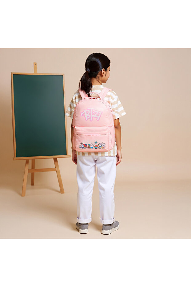 حقيبة ظهر مطبوع بأحزمة قابلة للتعديل وسحاب للإغلاق - 64×44×36 سم - 3