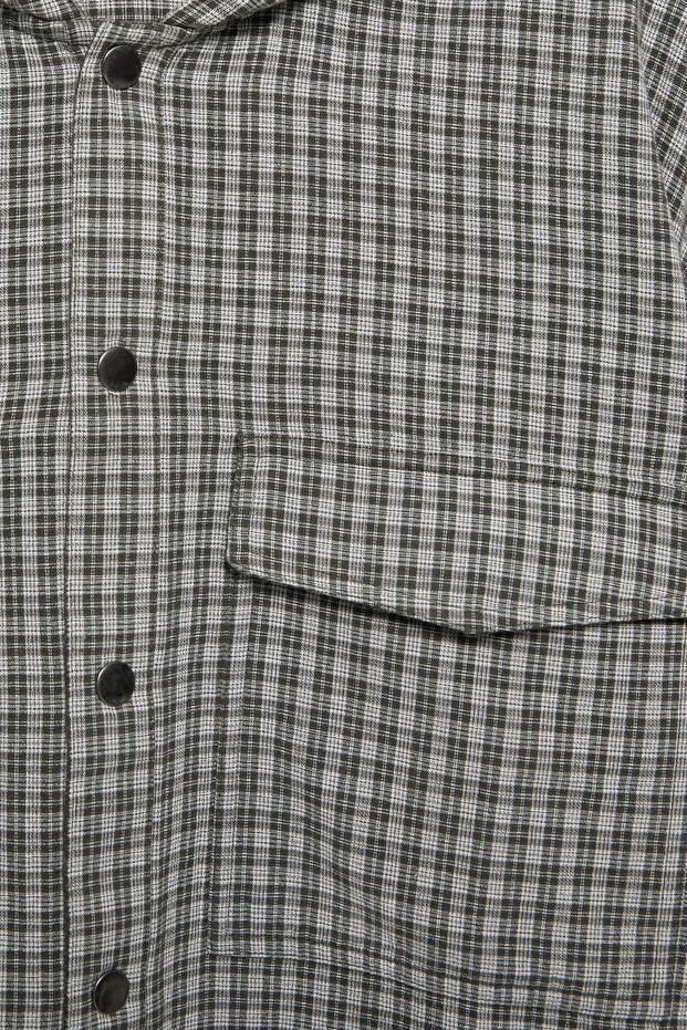 Kapüşonlu kareli düğmeli gömlek - 6